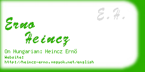 erno heincz business card