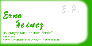 erno heincz business card